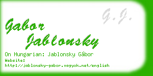 gabor jablonsky business card