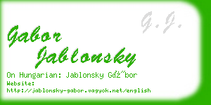 gabor jablonsky business card